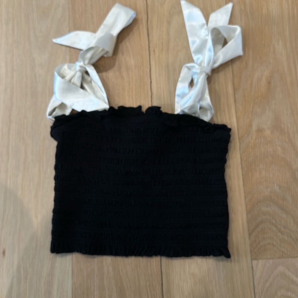 Girls Black Katie J NYC Sunny Tie Top - kids XL